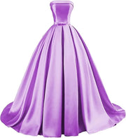 Customized Strapless Satin Prom Dresses robes de soirée Long A-line Formal вечернее платье Evening Party Gowns with Pockets