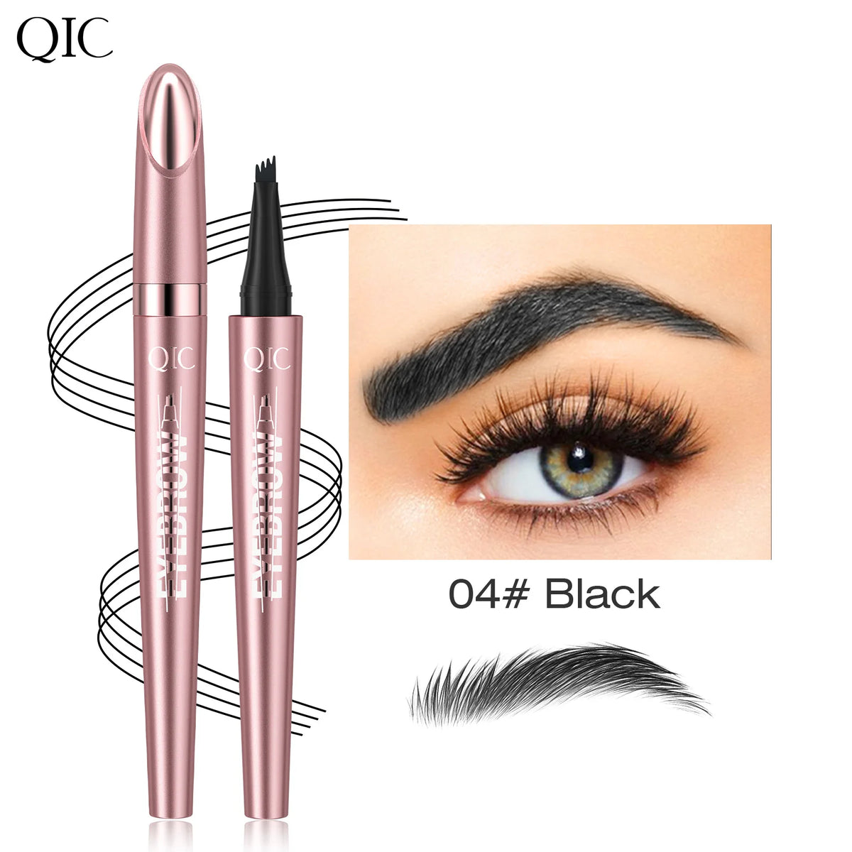 QIC Micro-Fork Liquid Eyebrow Pen — 6 Shades