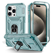 Case For iPhone 16 15 14 13 12 11 Pro Max Plus Mini XR XS X 8 7 Plus 7 8 SE  Heavy Duty with Camera 360 Degree Kickstand Cover