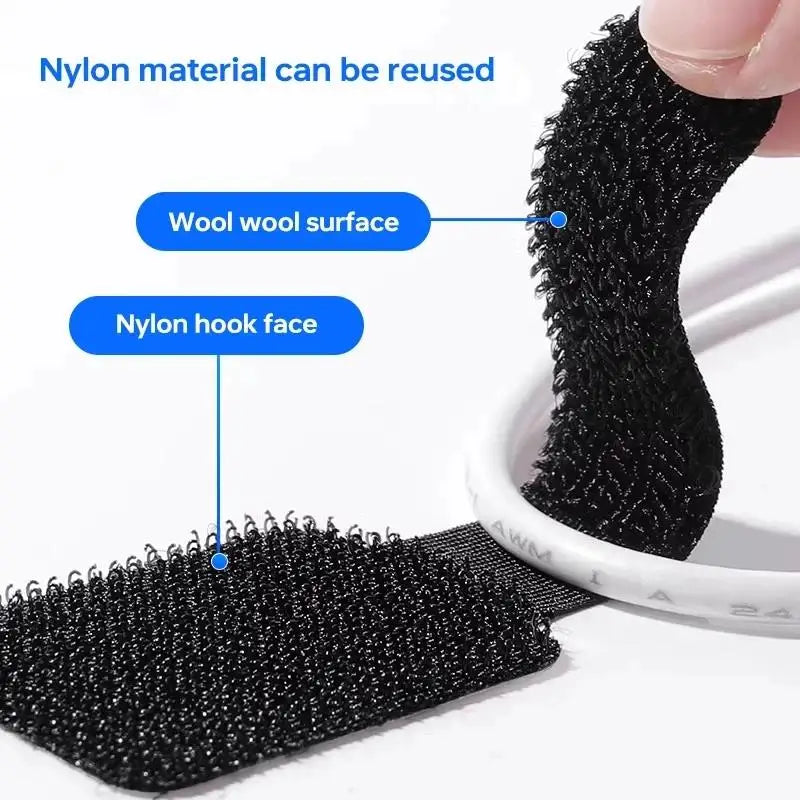 Reusable Nylon Cable-Organizing Straps — 5, 10 or 20 Pieces