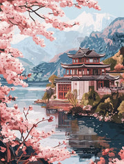 Cherry Blossom Paint-by-Number Canvas Kit