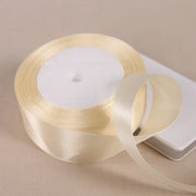 Beige Satin Gift-Wrapping Ribbon — 25 Yards, Selected Width