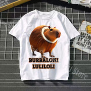 Tralalero Tralala Cotton T-shirt Kids Anime Tungtung Sahur Brainrot Tees Boy Girl Summer Short Sleeve Children Clothes Tops Gift