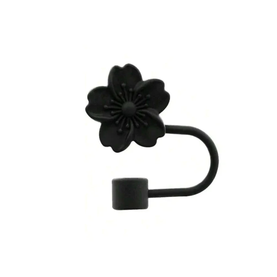 Flower Silicone Straw Covers — 10 mm Fit, Selected Color and Pack