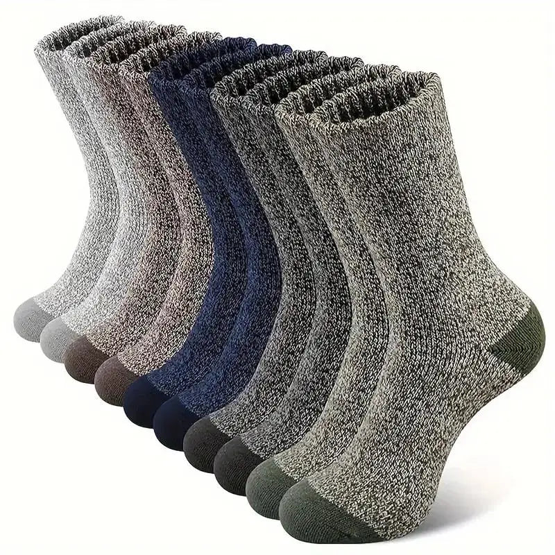 Men’s Thick Knit Crew Socks — 5 Pairs, EU 39–45