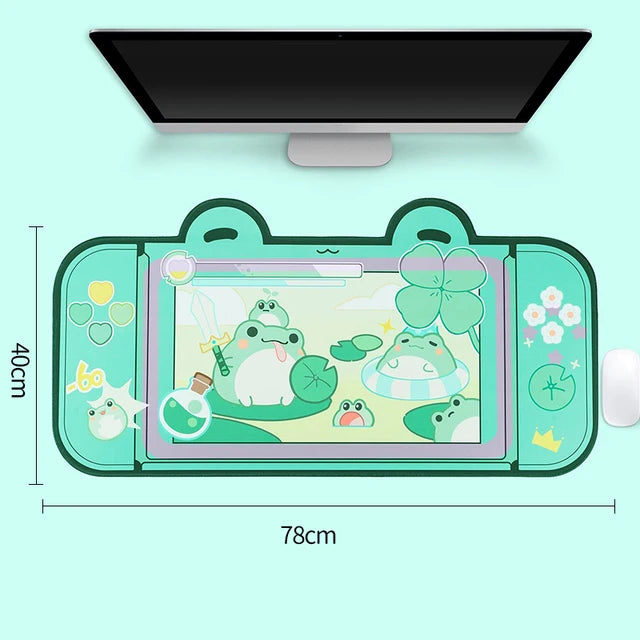 Large Kawaii Gaming Mouse Pad Cute Pink Purple Sakura Bunny Desk Pad Water Proof Nonslip Laptop Desk Accessories for Gaming