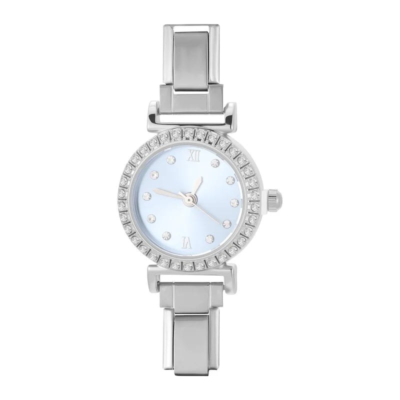 Fashion Luxury DIY 9MM Charm Stainless Steel Shiny Round Square Watch Bracelet Bangle High Quality Y2K Watch Head Christmas Gift