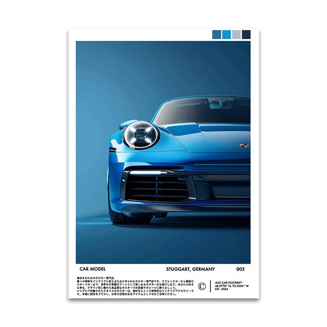 Supercar Canvas Wall Art Print Poster Car Magazine Decor Mural Modern Home Decor Car Lover Gift Unframed
