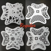 10 Pcs Children Stencils Face Painting Washable Body FaceTattoo Spray Painting DIY Template For Kids 13*13cm Holiday Decorations
