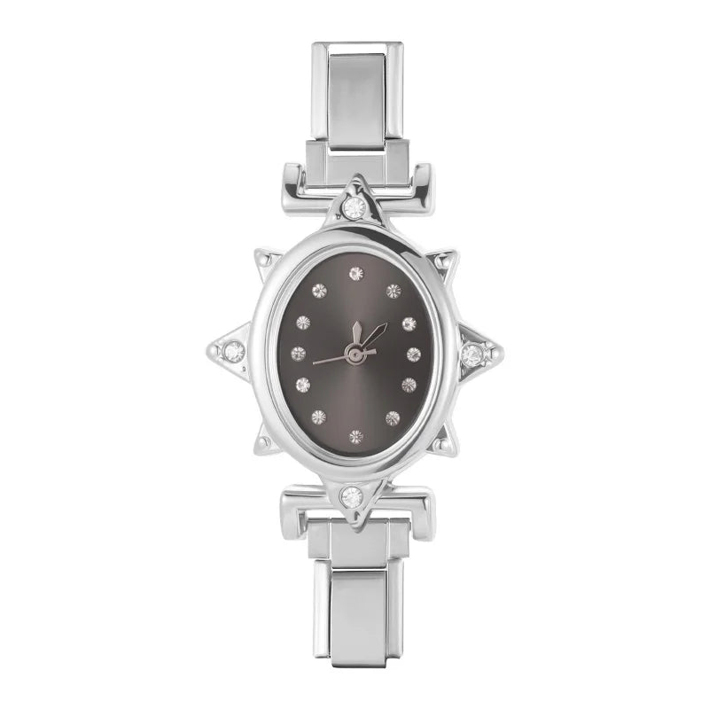 New Vintage Men Women's High Quality Oval Shape Stainless Steel Watch Bracelet Fit 9mm DIY Italian Charm Bangle Jewelry Gifts