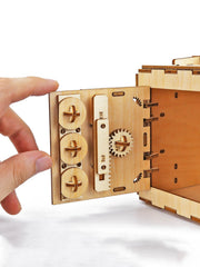 3D Wooden Puzzle DIY Locker Puzzle Box with Combination Model Kit for Adults and Kids to Build  Mechanical Store Your Precious