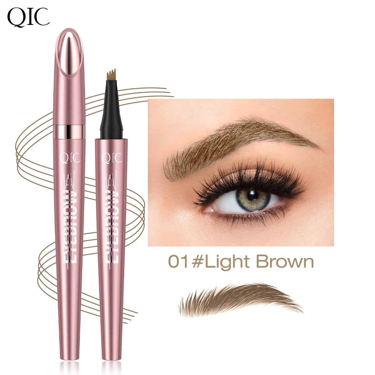 QIC Micro-Fork Liquid Eyebrow Pen — 6 Shades