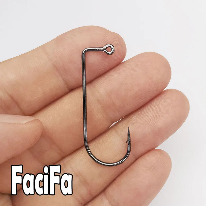 100 pcs 90 Degree Jig Fly Tying Strong Wire Saltwater Freshwater Fish Hook Aberdeen jig fishing size 6 4 2 1 1/0 to 4/0#