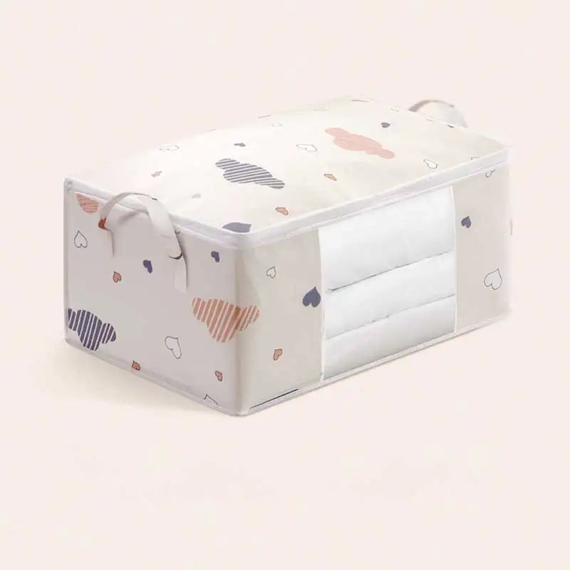 Nonwoven Quilt Storage Bag with Window — 55 × 35 × 25 cm, 1 Piece