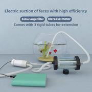 Electric Aquarium Cleaner, 5V Fish Tank Gravel Vacuum Sand Washer & Water Changer Pump, Multi-Function Siphon for Fish Waste