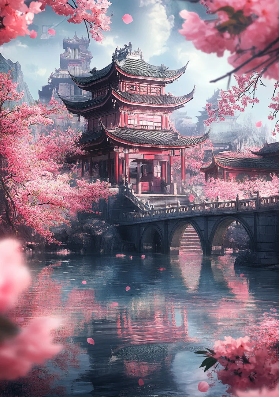 Cherry Blossom Paint-by-Number Canvas Kit