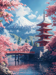 Cherry Blossom Paint-by-Number Canvas Kit