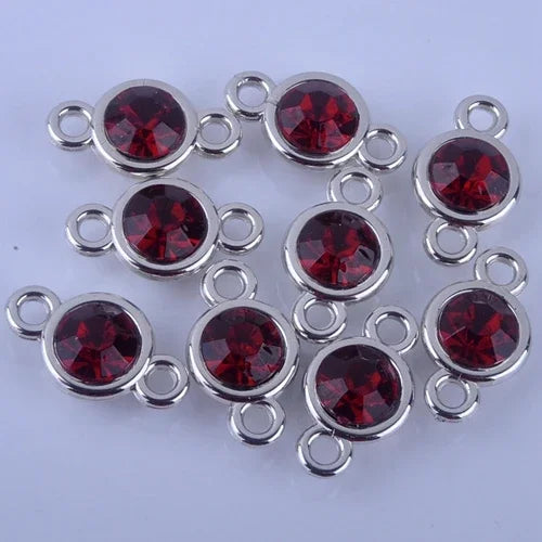 12pcs/lot Colorful Birthstone Charms 11mm*19mm Acrylic double charms for Diy Statement Necklace and Bracelet A003