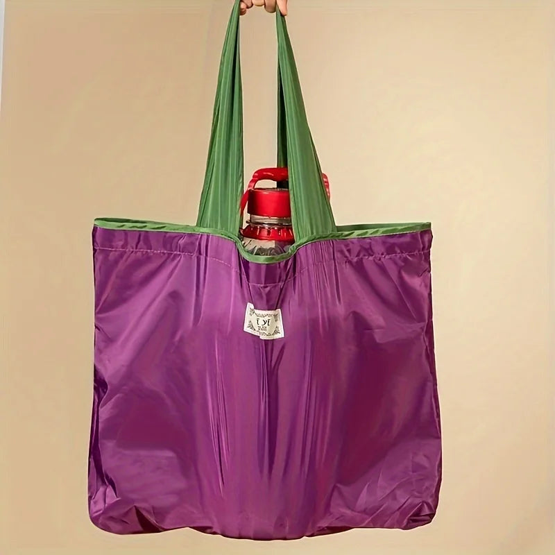 Foldable Nylon Drawstring Shopping Bag — Selected Size and Pack
