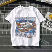 Tralalero Tralala Cotton T-shirt Kids Anime Tungtung Sahur Brainrot Tees Boy Girl Summer Short Sleeve Children Clothes Tops Gift