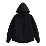 Women's Polyester Zip-Up Hoodie — Relaxed Fit, XS–L
