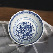 4--10 Inch Ceramic Bowls Jingdezhen Blue and White Porcelain Ramen Bowls Home Exquisite Salad Bowls Kitchen Ceramic Tableware