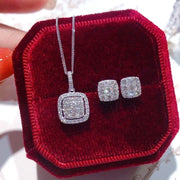2026 Fashion Contracted Design Square Cubic Zircon Pendant Necklace for Women Exquisite Neck Accessories Wedding Party Jewelry