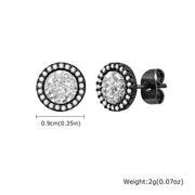 Hip Hop Broken Zircon Stud Earrings for Men Boys,Anti Allergy Round Small Metal Earrings,Rock Punk Jewelry Gifts