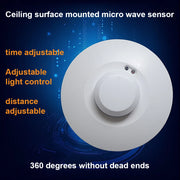 220V 5.8G Microwave Radar Sensor PIR Body Motion Detector Light Switch AC 85-250V
