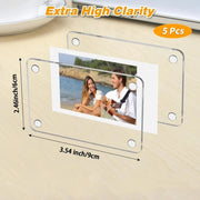 Clear Acrylic Magnetic Mini Photo Frames — 5-Piece Set