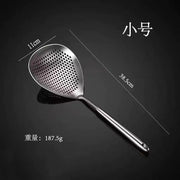 1pc Large Durable Stainless Steel Colander Skimmer Spoon, Heavy Duty Food Strainer Spoon  for Frying & Cooking, Kitchen Utensils