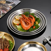 Round Stainless Steel Serving Tray