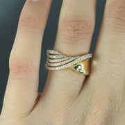 2026 New Personalized Niche Ring Female Actress with Punk Line Design, Popular Internet Celebrity Style Jewelry Accessories