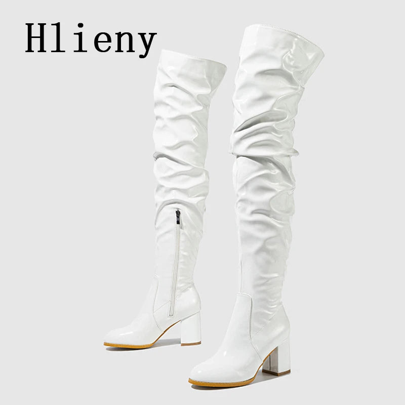 Patent Leather Thigh-High Boots