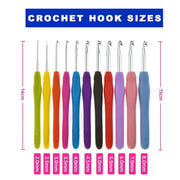 Aluminum Crochet Hook Set with TPR Handles — Selected Set