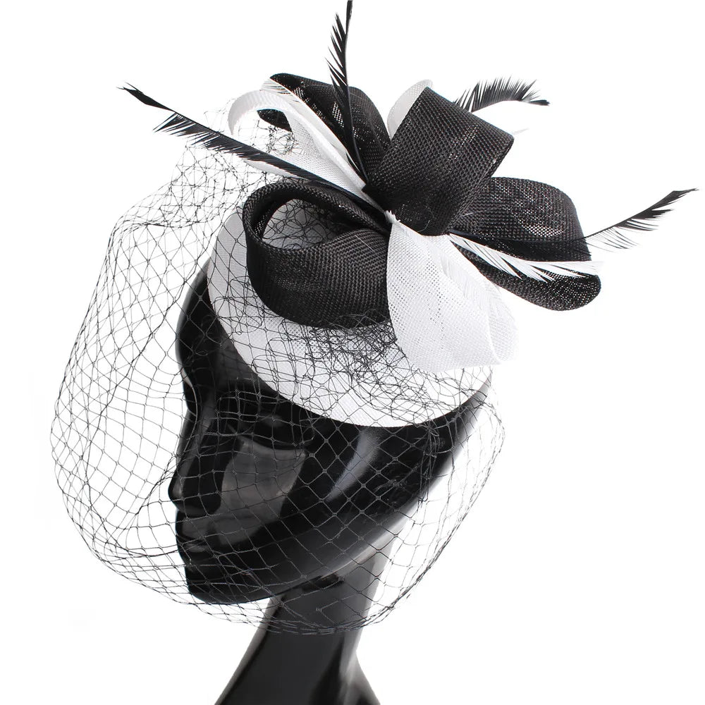 Women's Fascinator Hat Imitation Sinamay Feather Tea Party Pillbox Flower Derby Millinery Church Cocktail Headwear New Design