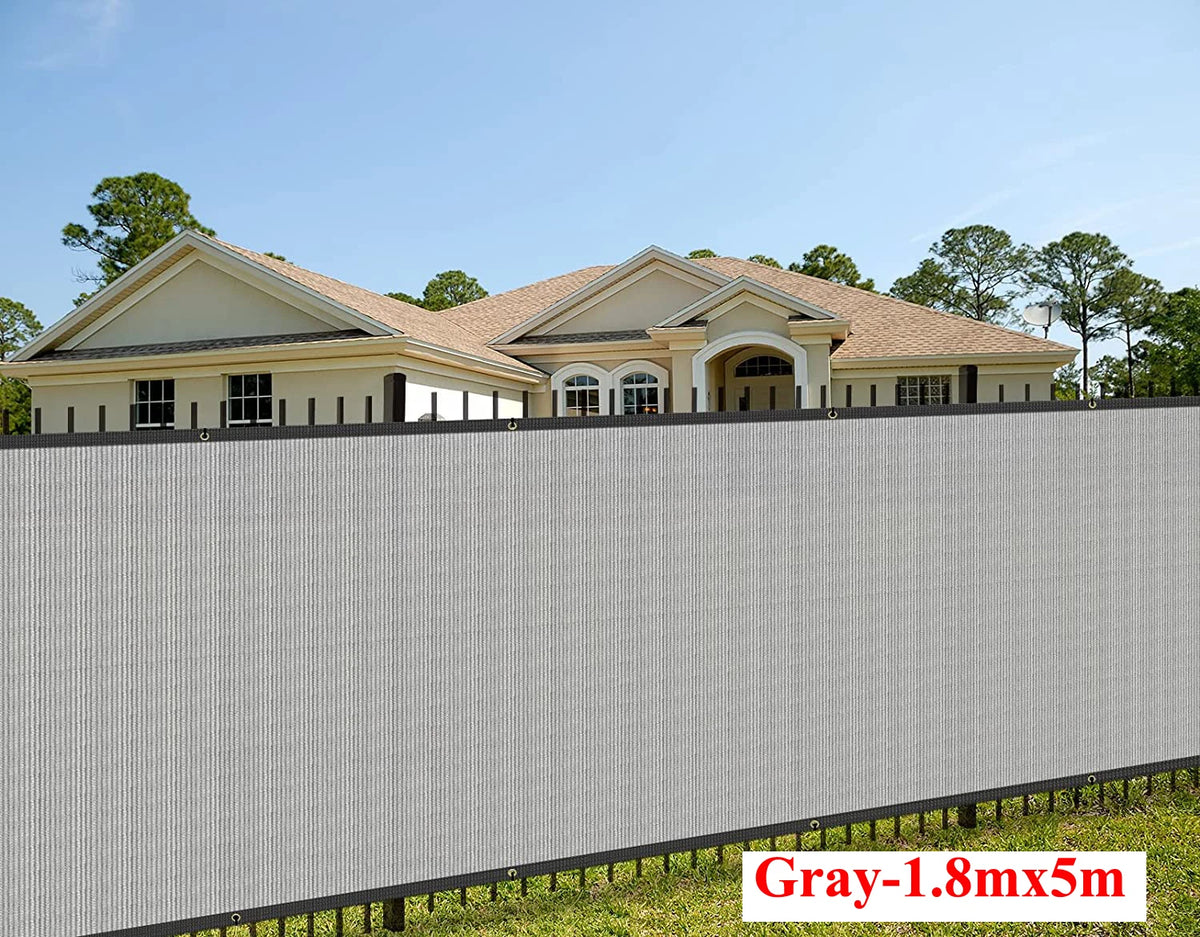 Green Fence Privacy Screen Windscreen Cover Fabric -Backyard Privacy Fence, Balcony Deck Privacy Screen with Bindings & Grommets