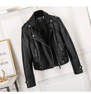 New Pink/beige/black Women's Clothing Short Motorcycle PU Leather Jacket Korean Version of the Spring and Autumn Jacket Coats