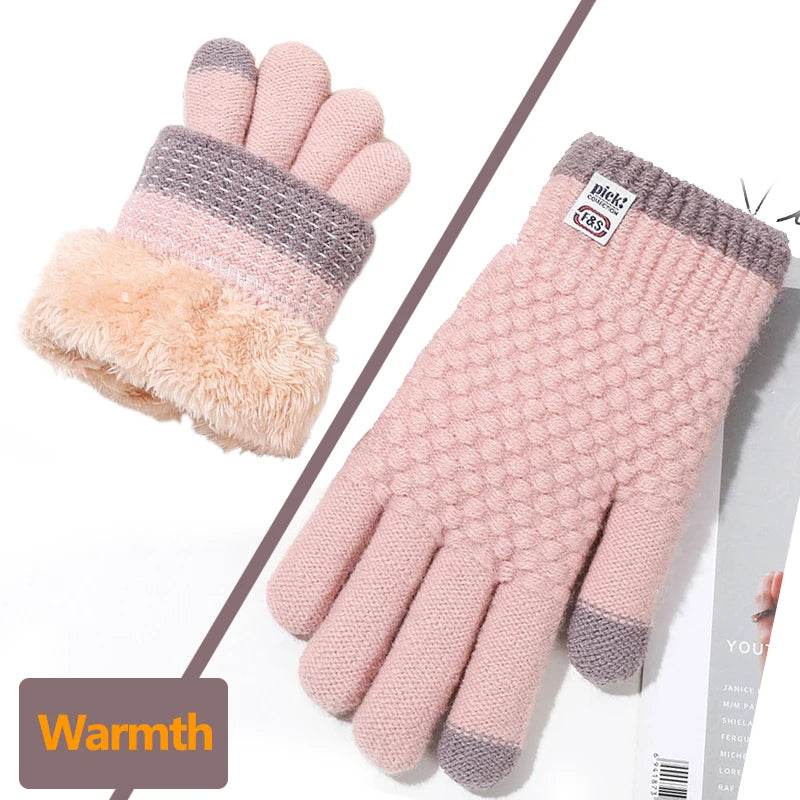 Women's Cable-Knit Fleece-Lined Touchscreen Gloves — 1 Pair