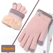 Women's Cable-Knit Fleece-Lined Touchscreen Gloves — 1 Pair