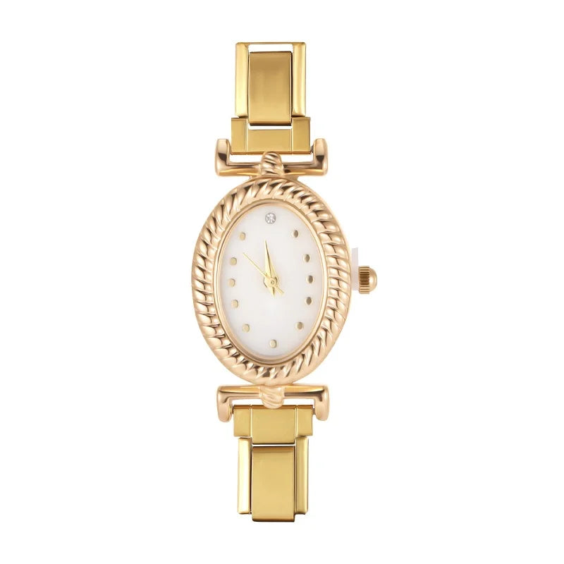 New Vintage Men Women's High Quality Oval Shape Stainless Steel Watch Bracelet Fit 9mm DIY Italian Charm Bangle Jewelry Gifts