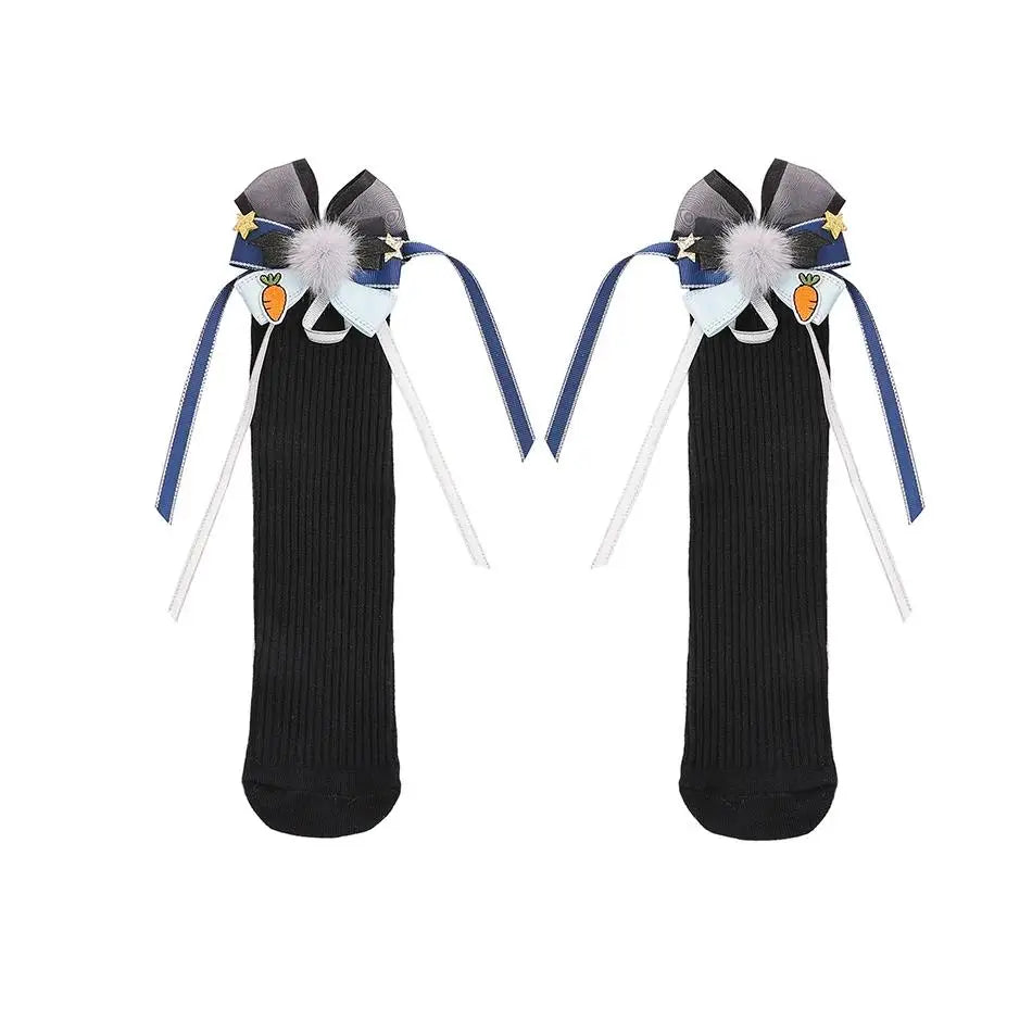 Kids Bunny Costume Accessories Set Bunny Ears Headband Police Badge Tie For Children Halloween Cosplay Carnival Party Dress Up