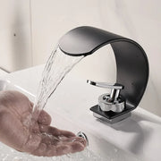 GEGVE Waterfall Washbasin Faucets Mixer Tap Sink Hot&cold Water Hydrant Iron To Sink A Bathtub Bathroom Sink tap tap Black White
