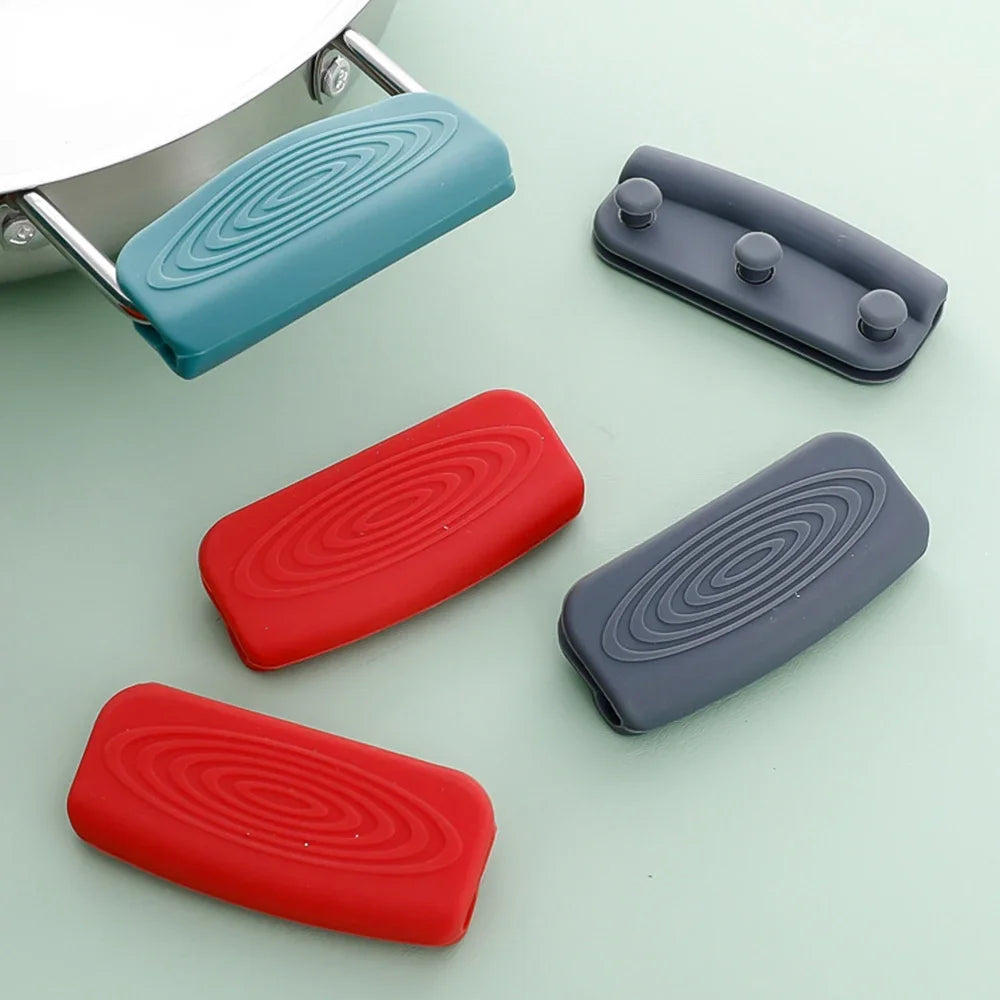 Silicone Pot-Handle Covers — Gray or Gray-Blue, 1 Pair