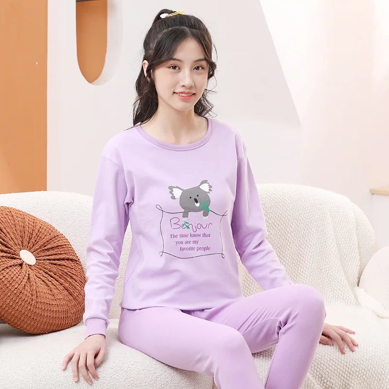 Teens Pajamas Long Sleeves 100% Cotton Pyjamas Big Kids Clothes Sets Children Boys Sleepwear Pajamas For Girls 10 12 14 16 Years