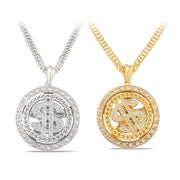 Big Rotatable US Dollar Money Sign Pendant Necklace Men Rapper Hip Hop Punk Long Chain Necklace Women Statement Necklace Gift