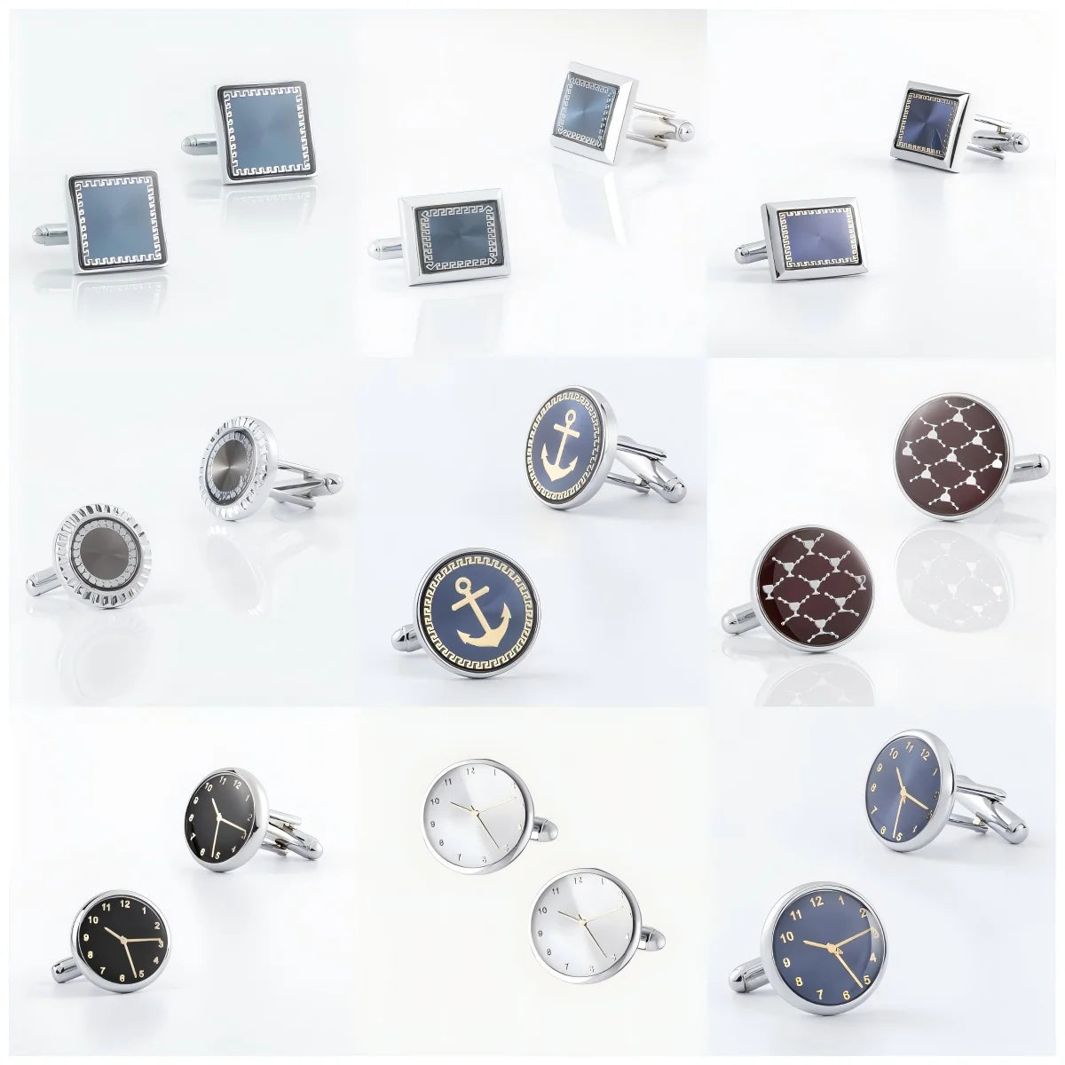 Fashion Man Clock-shaped Round Pattern Shirt Cufflinks Luxury Wedding Guests Gifts Fashion Jewelry Men Cuffs Factory Wholesale