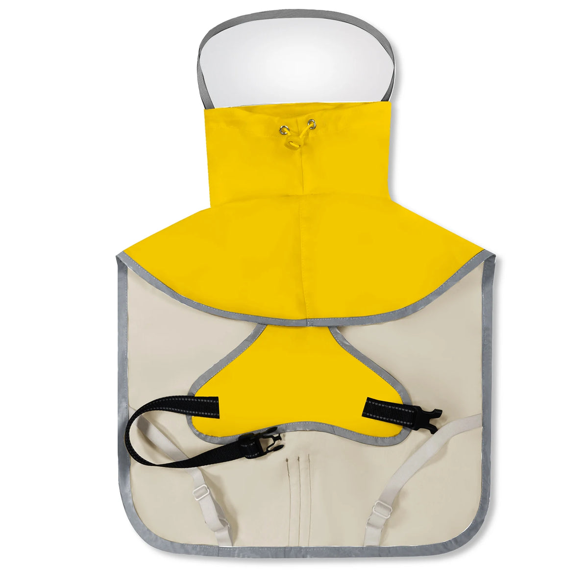 Polyester Hooded Dog Raincoat with Reflective Trim — L–6XL