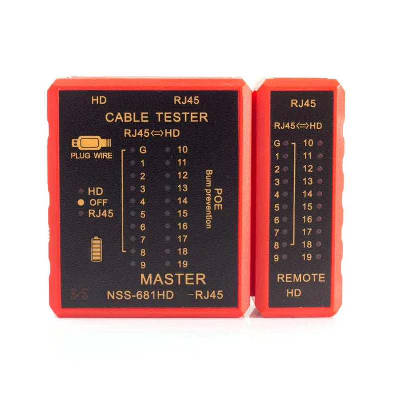 with HDMI Cable Tester RJ45 Network Cord Tester Anti Burn POE Protection Battery Power 8P8C 6P8C Transmitter Receiver Lan Tester