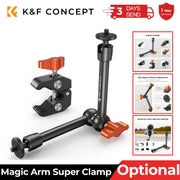 K&F CONCEPT Magic Arm Super Clamp Kit with 1/4" & 3/8" Thread Screw Articulating Friction Arm Cold Shoe Clamp Mount for Monitor